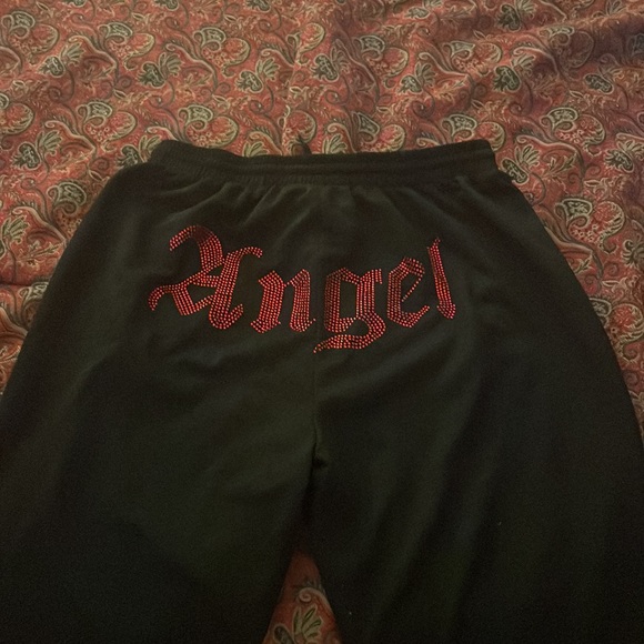 Black Rhinestone Angel pants - Picture 2 of 2